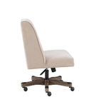 Linon Home Dcor - Donora Plush Fabric Adjustable Office Chair With Wood Base - Natural