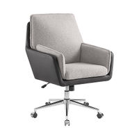 Linon Home Dcor - McGarry Faux Leather And Sherpa Fabric Swivel Office Chair - Black and Gray