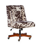 Linon Home Dcor - Donora Cow Print Microfiber Fabric Adjustable Office Chair With Wood Base - Brow