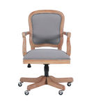 Linon Home Dcor - Markley Vintage Farmhouse Height-Adjustable Office Chair With Arms - Light Gray