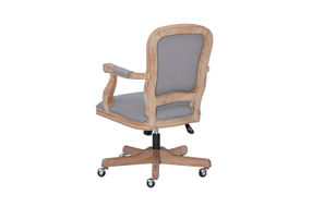 Linon Home Dcor - Markley Vintage Farmhouse Height-Adjustable Office Chair With Arms - Light Gray