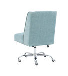 Linon Home Dcor - Donora Plush Fabric Adjustable Office Chair With Chrome Base - Aqua