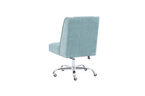 Linon Home Dcor - Donora Plush Fabric Adjustable Office Chair With Chrome Base - Aqua