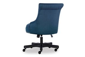 Linon Home Dcor - Scotmar Plush Button-Tufted Adjustable Office Chair With Wood Base - Azure Blue