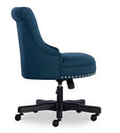 Linon Home Dcor - Scotmar Plush Button-Tufted Adjustable Office Chair With Wood Base - Azure Blue