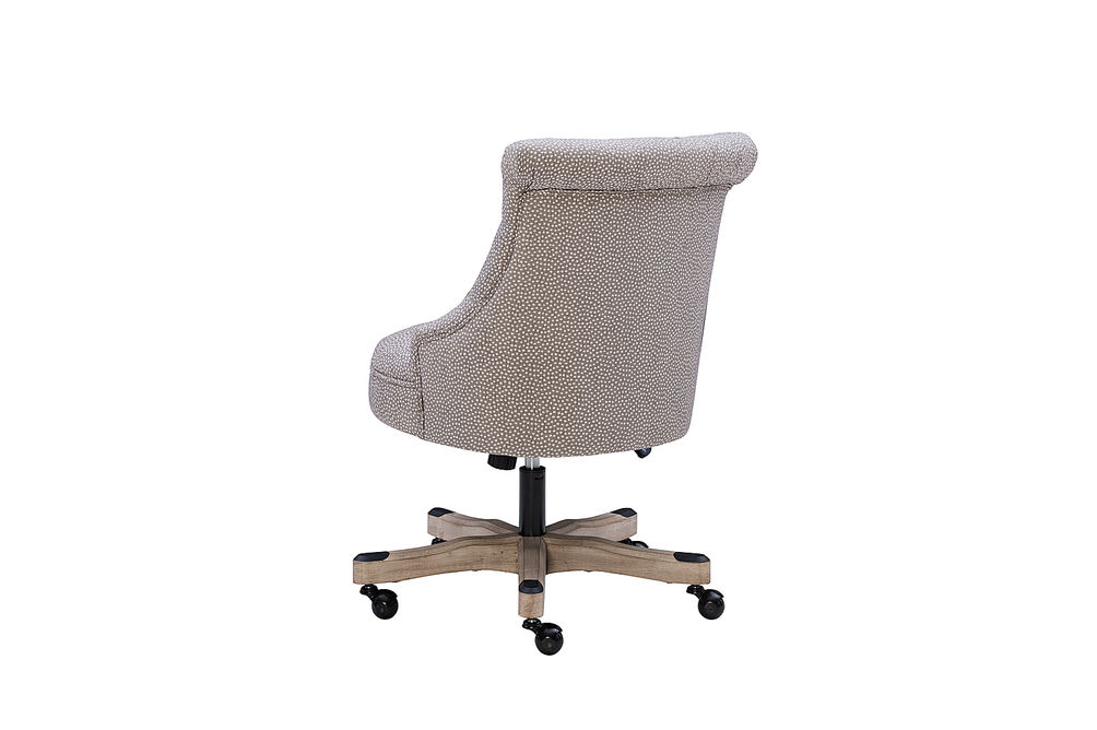 Linon Home Dcor - Scotmar Plush Button-Tufted Adjustable Office Chair With Wood Base - Light Gray