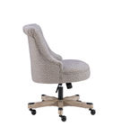 Linon Home Dcor - Scotmar Plush Button-Tufted Adjustable Office Chair With Wood Base - Light Gray