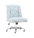 Linon Home Dcor - Donora Glasses Print Fabric Adjustable Office Chair With Chrome Base - Blue