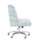 Linon Home Dcor - Donora Glasses Print Fabric Adjustable Office Chair With Chrome Base - Blue