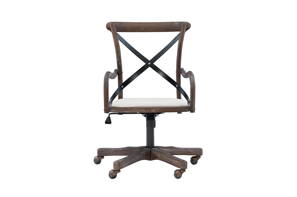 Linon Home Dcor - Hammond Rustic Bentwood Office Chair With Arms - Beige