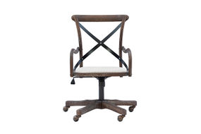 Linon Home Dcor - Hammond Rustic Bentwood Office Chair With Arms - Beige