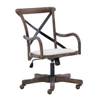 Linon Home Dcor - Hammond Rustic Bentwood Office Chair With Arms - Beige