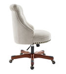 Linon Home Dcor - Scotmar Plush Button-Tufted Adjustable Office Chair With Wood Base - Natural