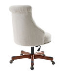 Linon Home Dcor - Scotmar Plush Button-Tufted Adjustable Office Chair With Wood Base - Natural