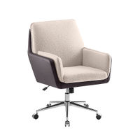 Linon Home Dcor - McGarry Faux Leather And Sherpa Fabric Swivel Office Chair - Natural and Brown