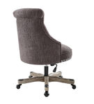 Linon Home Dcor - Scotmar Plush Button-Tufted Adjustable Office Chair With Wood Base - Charcoal Gr