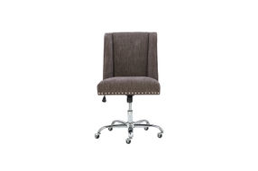 Linon Home Dcor - Donora Plush Fabric Adjustable Office Chair With Chrome Base - Charcoal