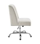 Linon Home Dcor - Donora Faux Sherpa Adjustable Office Chair With Chrome Base - Off-White