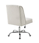 Linon Home Dcor - Donora Faux Sherpa Adjustable Office Chair With Chrome Base - Off-White