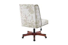 Linon Home Dcor - Donora Cow Print Microfiber Fabric Adjustable Office Chair With Wood Base - Beig