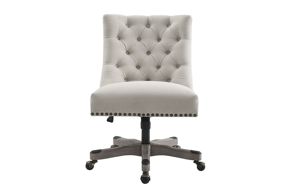 Linon Home Dcor - Ellas Plush Button-Tufted Office Chair With LiveSmart Performance Fabric - Shell