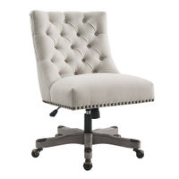 Linon Home Dcor - Ellas Plush Button-Tufted Office Chair With LiveSmart Performance Fabric - Shell