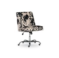 Linon Home Dcor - Donora Microfiber Fabric Adjustable Office Chair With Chrome Base - Black and Wh