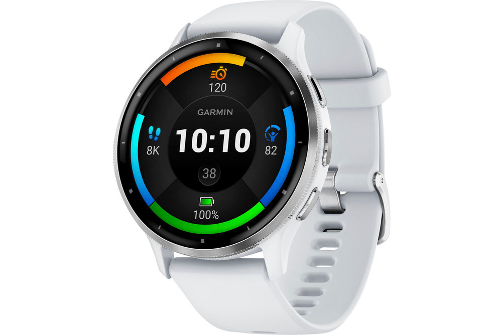 Garmin - Venu 3 GPS Smartwatch 45 mm Fiber-reinforced polymer - Stainless Steel and Whitestone