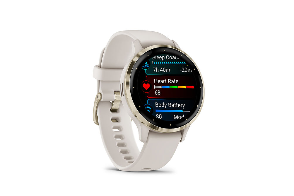 Garmin - Venu 3S GPS Smartwatch 41 mm Fiber-reinforced polymer - Stainless Steel and Ivory