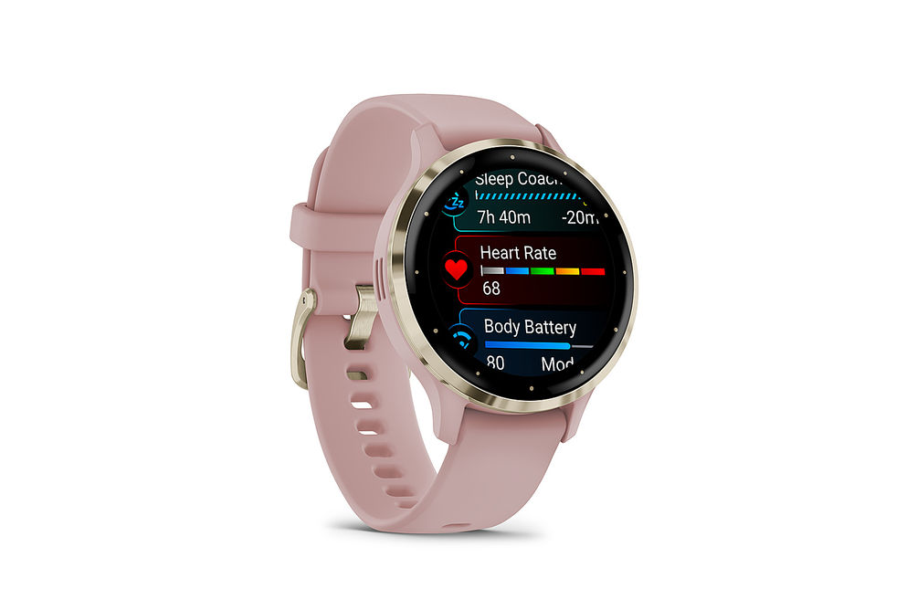 Garmin - Venu 3S GPS Smartwatch 41 mm Fiber-reinforced polymer - Stainless Steel and Dust Rose