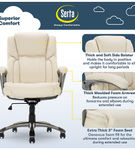 Serta - Garret Bonded Leather Executive Office Chair with Premium Cushioning - Ivory White