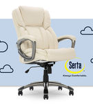 Serta - Garret Bonded Leather Executive Office Chair with Premium Cushioning - Ivory White