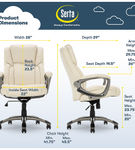 Serta - Garret Bonded Leather Executive Office Chair with Premium Cushioning - Ivory White