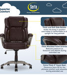 Serta - Garret Bonded Leather Executive Office Chair with Premium Cushioning - Brown