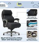 Serta - Big & Tall with Smart Layers Technology and AIR Lumbar Bonded Leather Executive Chair - Bla