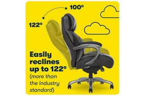 Serta - Big & Tall with Smart Layers Technology and AIR Lumbar Bonded Leather Executive Chair - Bla