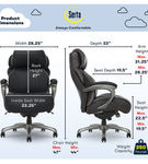 Serta - Big & Tall with Smart Layers Technology and AIR Lumbar Bonded Leather Executive Chair - Bla