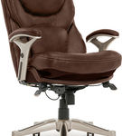 Serta - Upholstered Back in Motion Health & Wellness Manager Office Chair - Bonded Leather - Chestn