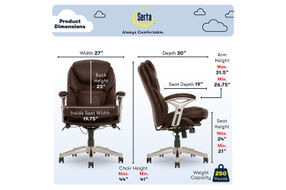 Serta - Upholstered Back in Motion Health & Wellness Manager Office Chair - Bonded Leather - Chestn