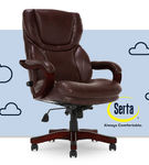 Serta - Conway Big and Tall Bonded Leather Bentwood Executive Chair - Chestnut Brown