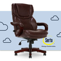 Serta - Conway Big and Tall Bonded Leather Bentwood Executive Chair - Chestnut Brown