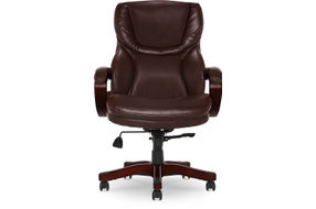 Serta - Conway Big and Tall Bonded Leather Bentwood Executive Chair - Chestnut Brown