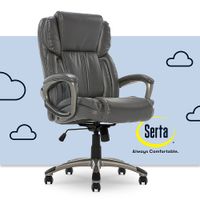 Serta - Garret Bonded Leather Executive Office Chair with Premium Cushioning - Gray