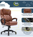 Serta - Garret Bonded Leather Executive Office Chair with Premium Cushioning - Cognac