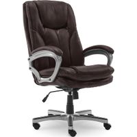 Serta - Benton Big and Tall Puresoft Faux Leather Executive Office Chair - Chestnut