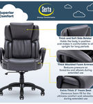 Serta - Garret Bonded Leather Executive Office Chair with Premium Cushioning - Space Gray