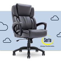 Serta - Garret Bonded Leather Executive Office Chair with Premium Cushioning - Space Gray