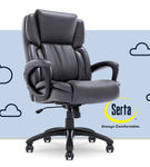 Serta - Garret Bonded Leather Executive Office Chair with Premium Cushioning - Space Gray