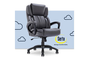 Serta - Garret Bonded Leather Executive Office Chair with Premium Cushioning - Space Gray