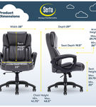 Serta - Garret Bonded Leather Executive Office Chair with Premium Cushioning - Space Gray